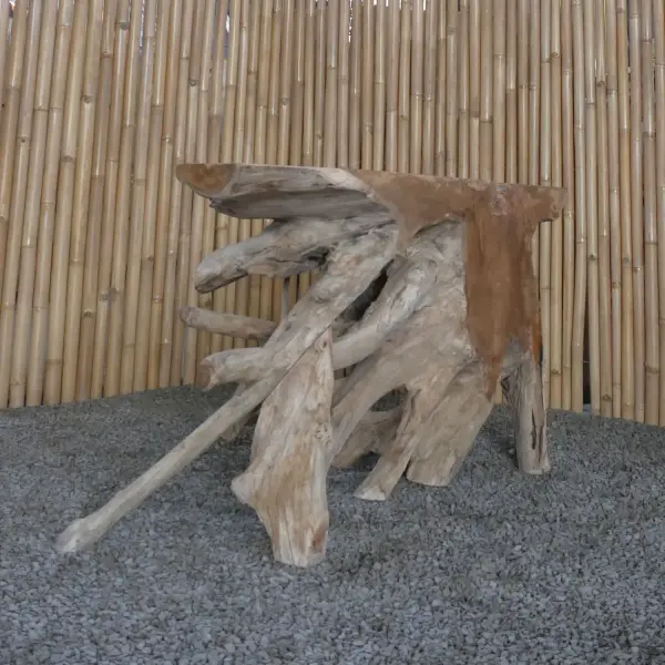 Product image 4 of the product “Console, made from unique teak root- Approx. 120cm Length and 80cm Height. The shape may vary. ”
